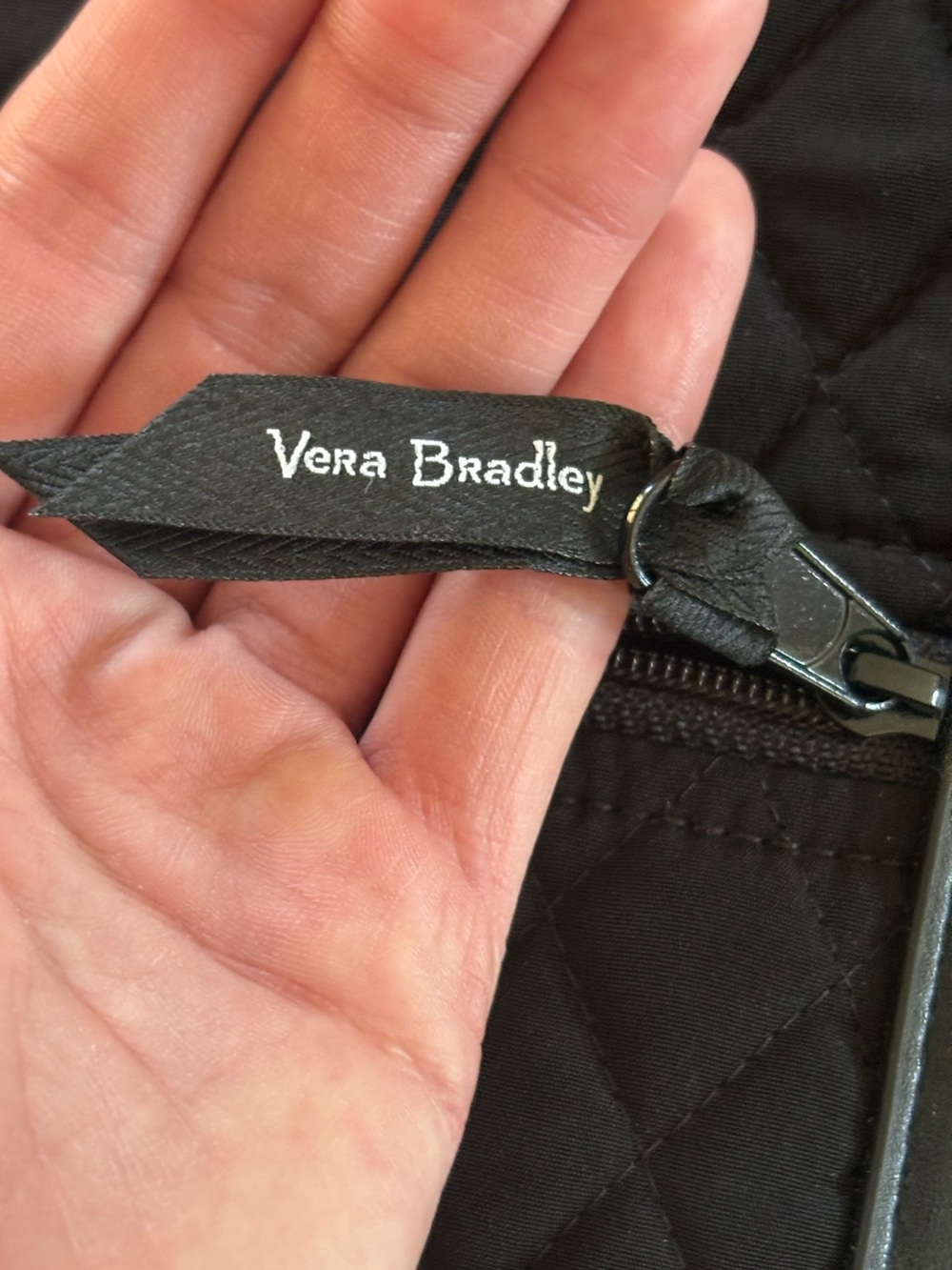 Vera Bradley Black Quilted Tote Bag with Faux Leather Trim - Picture 8 of 8